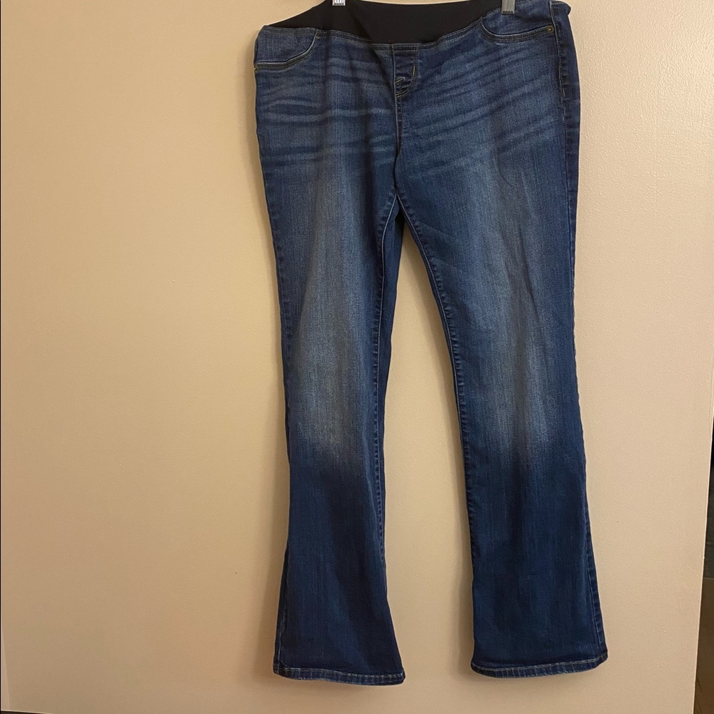 Euc womans maternity jeans skinny boot cut size 8 belly panel jeans